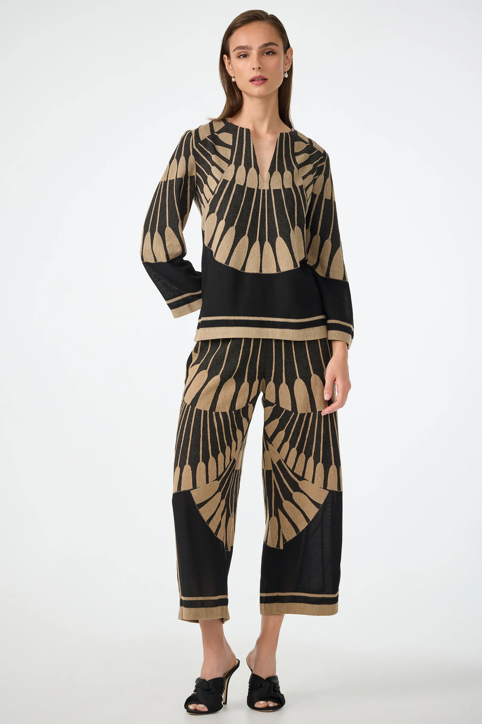 Amy 3/4 Sleeve Top - Juniper Fil Coupe - Image 2