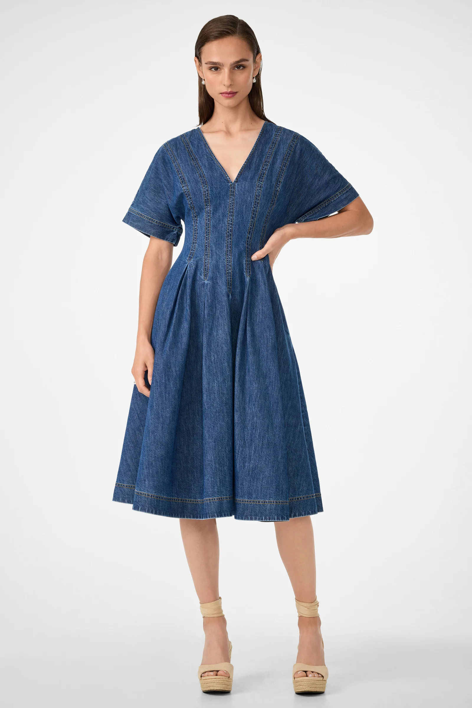 Ashe 2 Short-Sleeve Denim Dress
