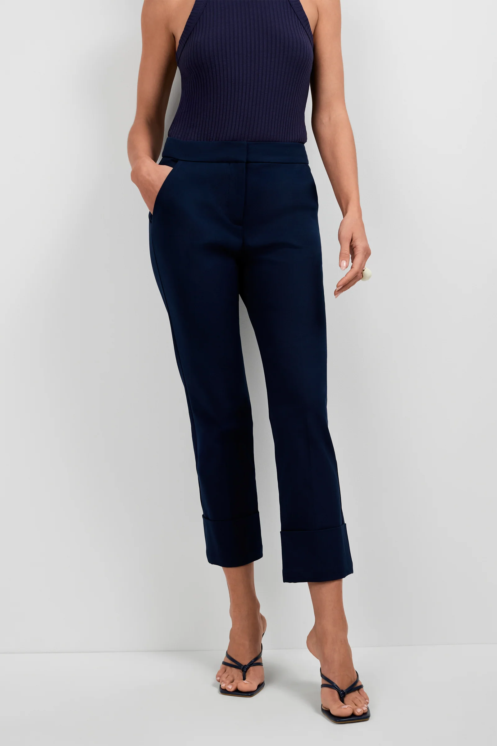 Banshee Cropped Cuff Hem Pants - Image 2