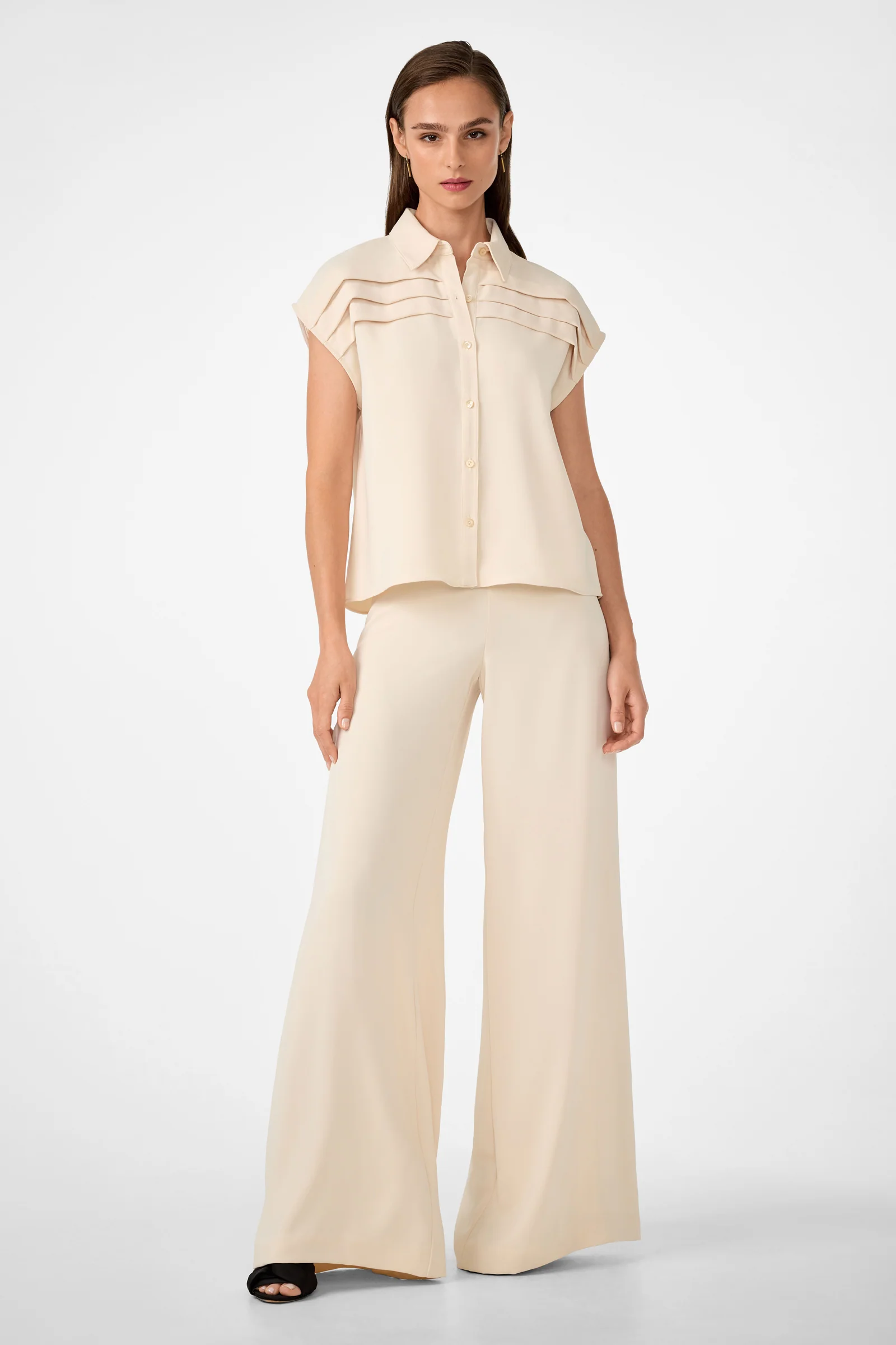 Cheri Pleated Button-Front Top - Image 2