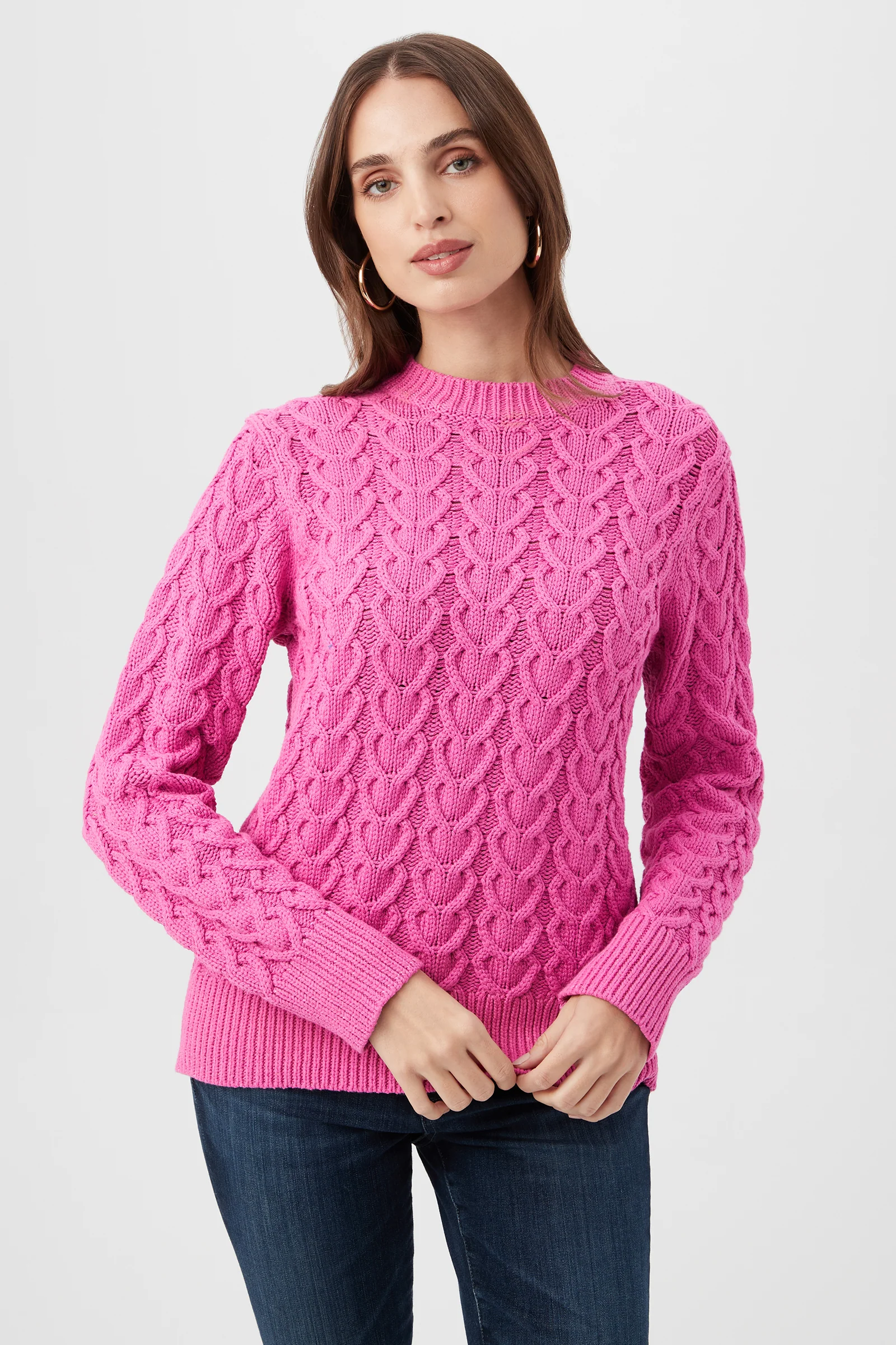 Corazon Heart Knit Crewneck Sweater