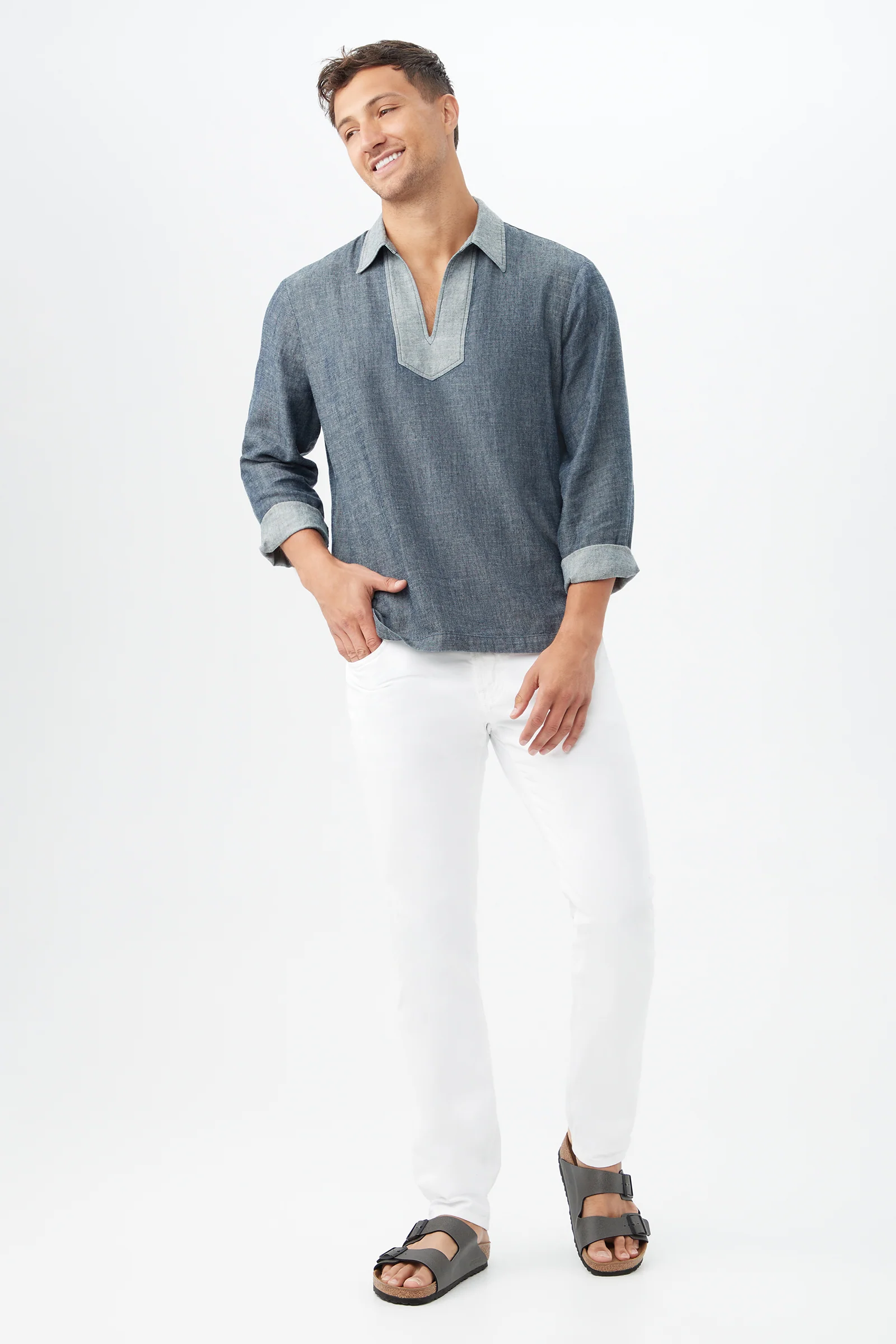 Holmes Long-Sleeve Pullover - Chambray - Image 2