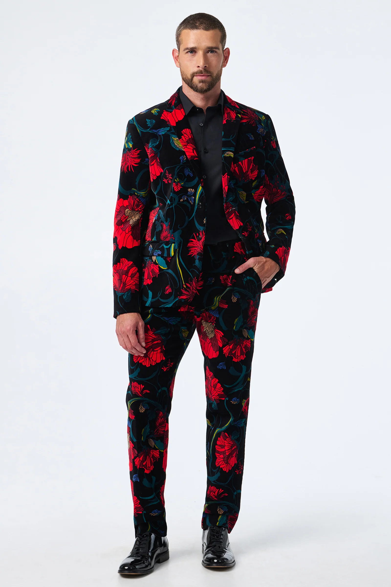 Thurston Printed Velvet Blazer - Image 2