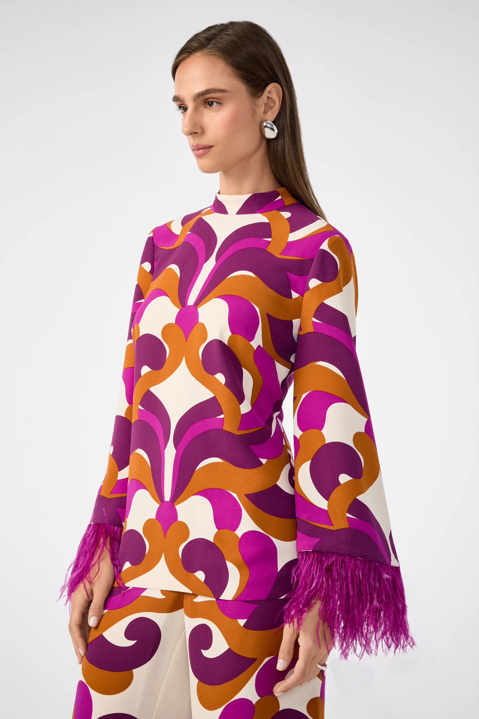 Nyssa 2 Feather-Cuff Top - Image 3