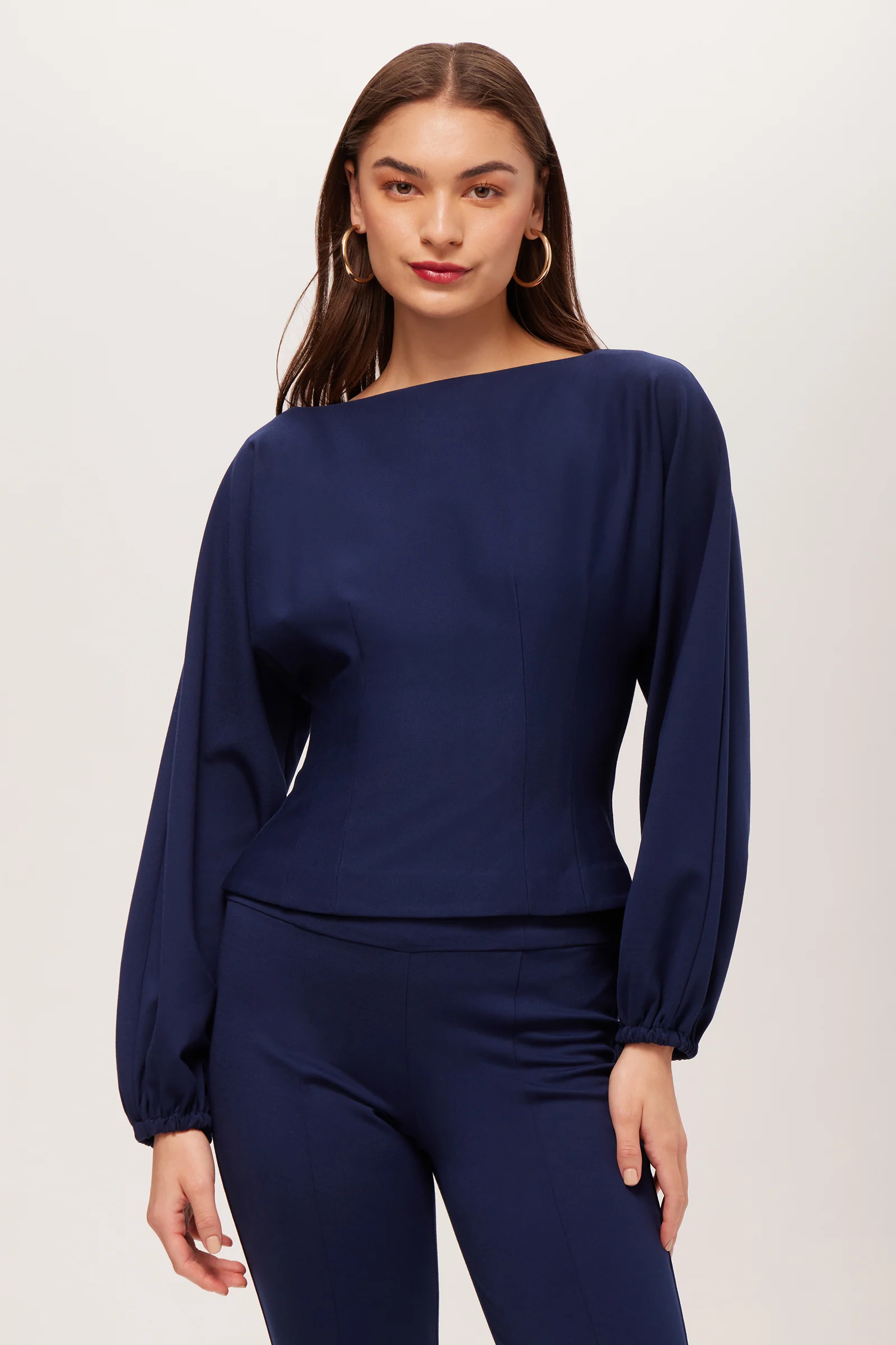 Prime Long-Sleeve Boatneck Top - Cozy Ponte