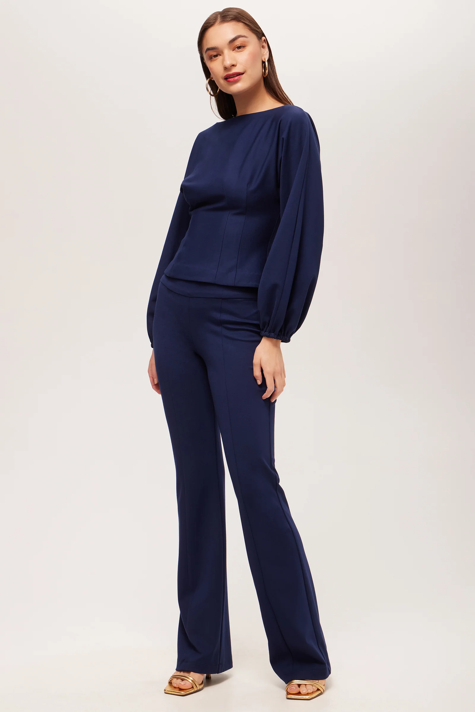 Prime Long-Sleeve Boatneck Top - Cozy Ponte - Image 2