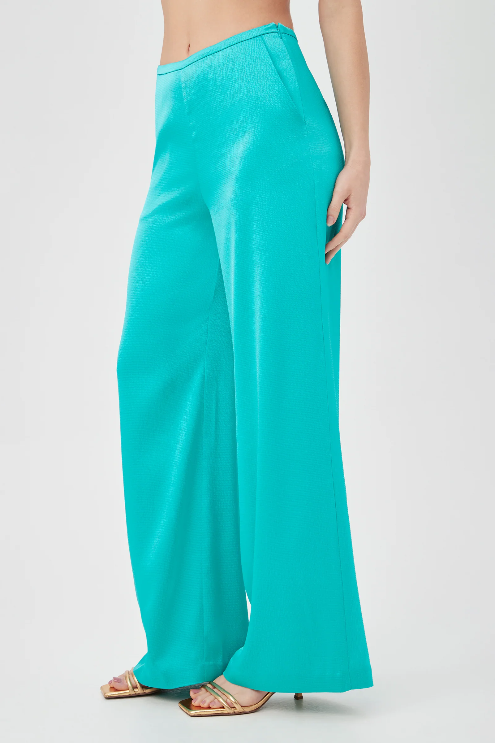 Tavia Wide-Leg Pant - Hammered Satin - Image 3