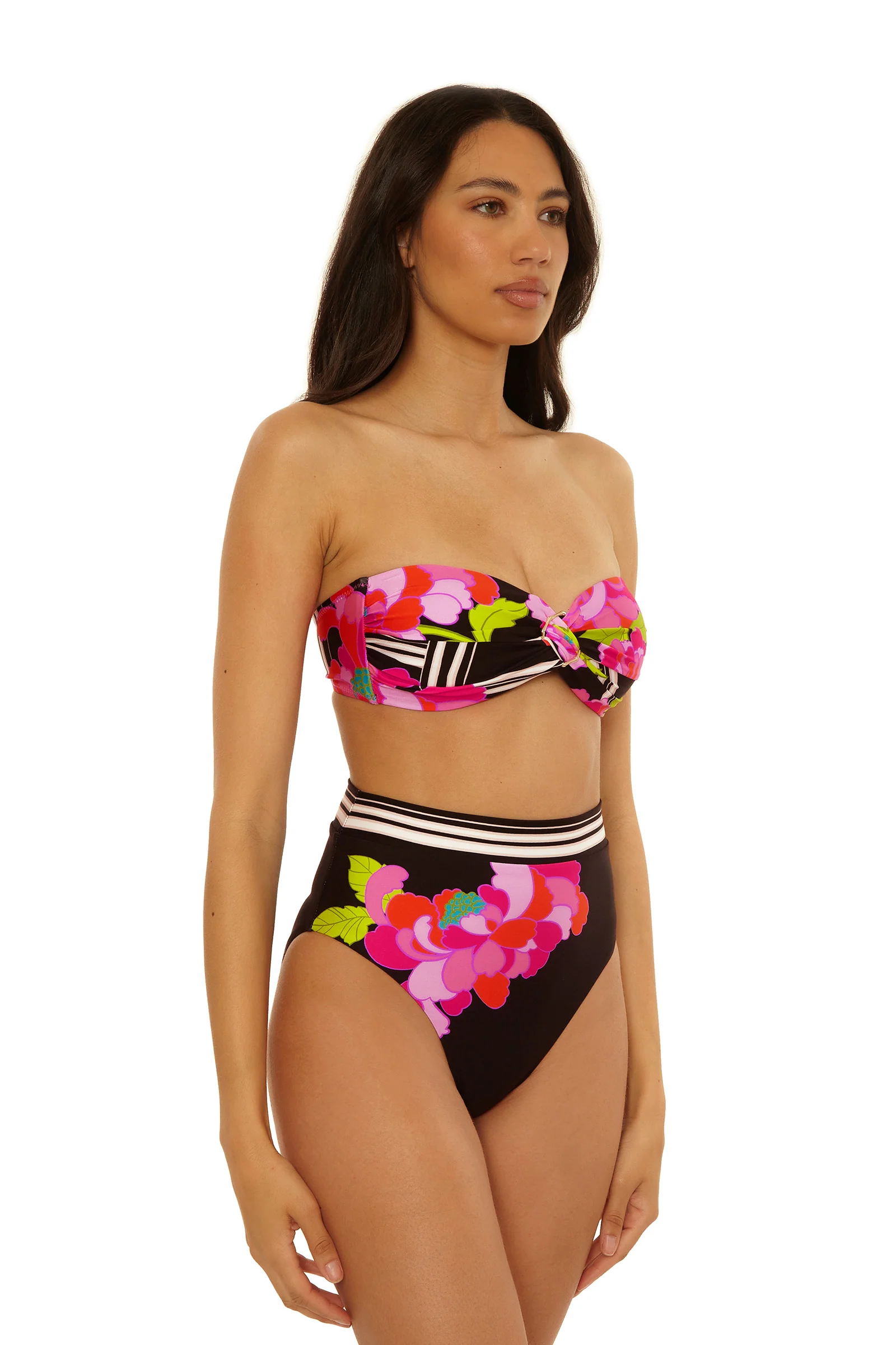 Twist Bandeau Swim Top - Bougainvillea - Image 2