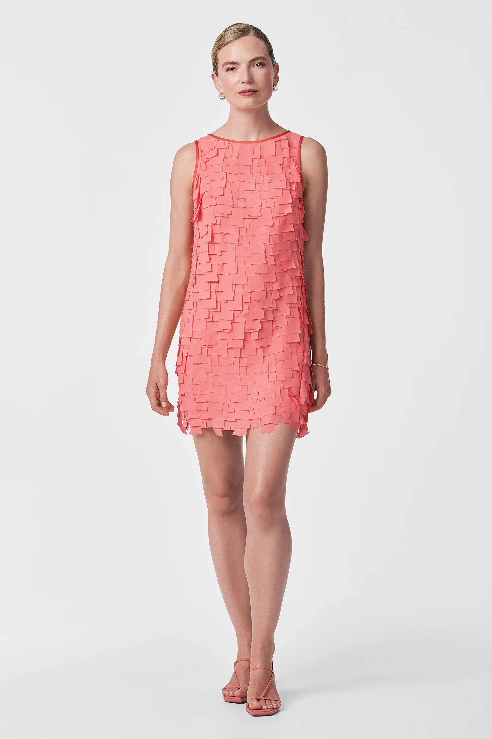 Valdis Sleeveless Shift Dress - Flutter Chiffon