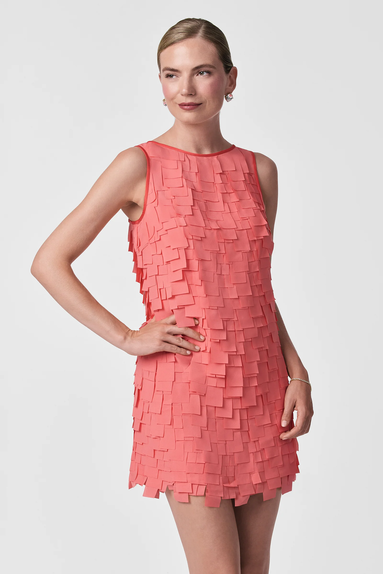 Valdis Sleeveless Shift Dress - Flutter Chiffon - Image 2